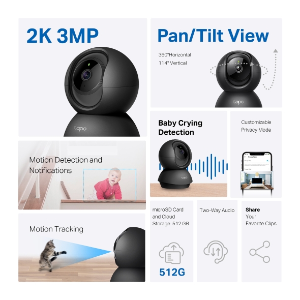 Cámara Wi-Fi vigilancia 360º - Tapo C211 - Imagen 2